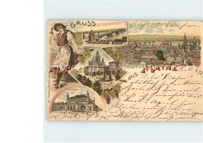 Mainz Rhein Dom Gutenberg Denkmal Stadthalle Bruecke Wein