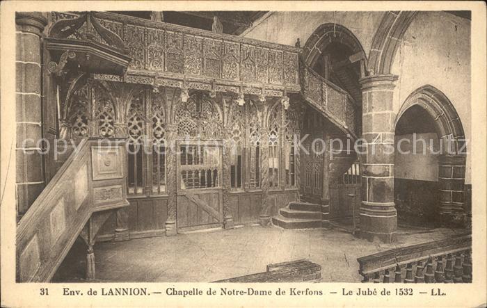 Ploubezre Chapelle de Notre Dame de Kerfons Jube de 1532