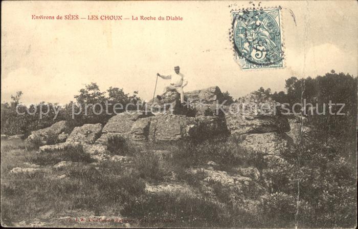 Les Choux Roche du Diable Stempel auf AK