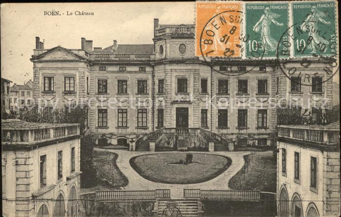 Boen Loire Chateau Stempel auf AK