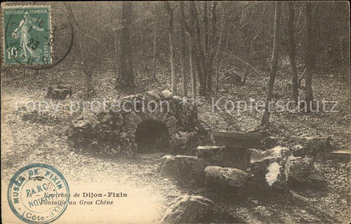 Fixin Fontaine au Gros Chene Stempel auf AK