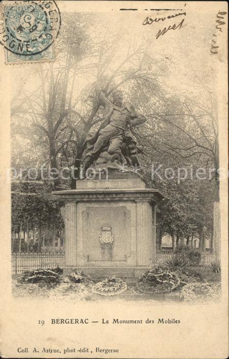 Bergerac Monument des Mobiles Stempel auf AK