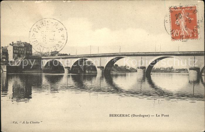 Bergerac Pont Stempel auf AK