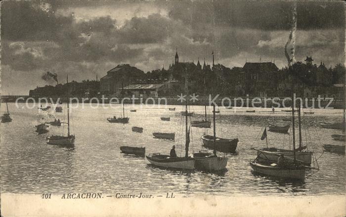 Arcachon Gironde Contre Jour Bateaux