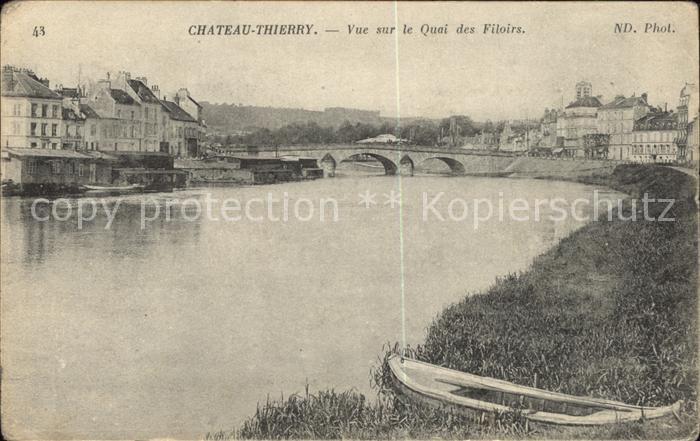 Chateau-Thierry Vue sur le Quai des Filoirs Pont