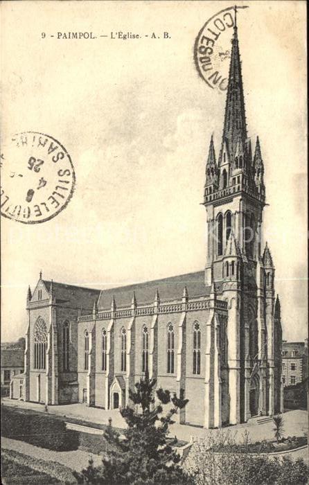 Paimpol Eglise Stempel auf AK