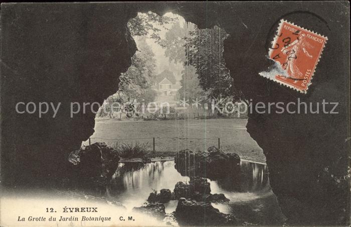 Evreux Grotte du Jardin Botanique Stempel auf