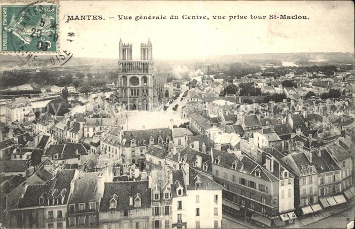 Mantes-la-Jolie Vue generale du Centre Eglise prise du