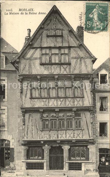 Morlaix Maison de la Reine Anne Stempel auf AK