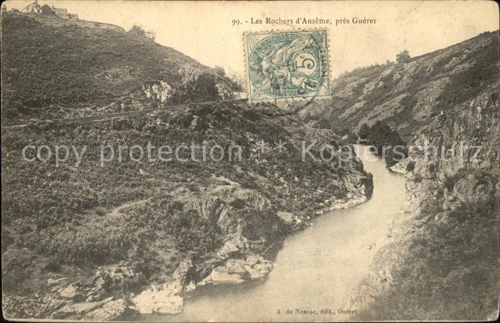 Anzeme Les Rochers Stempel auf AK