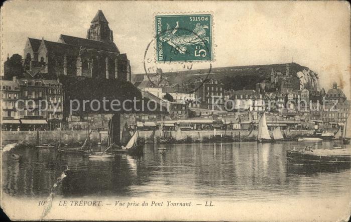 Le Treport Vue prise du Pont Tournant Stempel auf