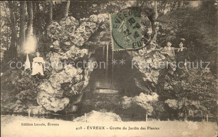 Evreux Grotte du Jardin des Plantes Stempel auf AK