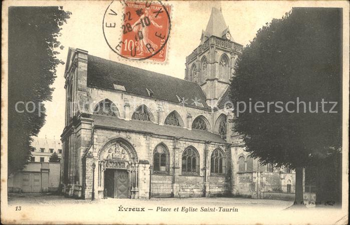 Evreux Place et Eglise Saint Taurin Stempel au