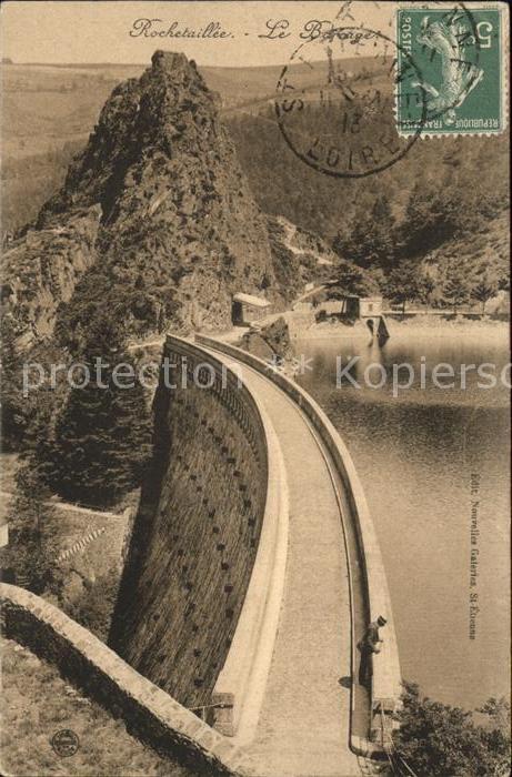 Rochetaillee Saint Etienne Le Barrage Staudamm Stempel auf AK