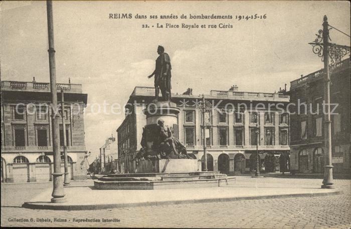 Reims Champagne Ardenne Place Royale Statue Monument Rue Ceres Grande Guerre 1.