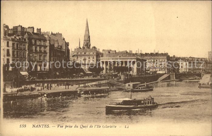 Nantes Loire Atlantique Vue prise du Quai de l'Ile Gloriette Ba