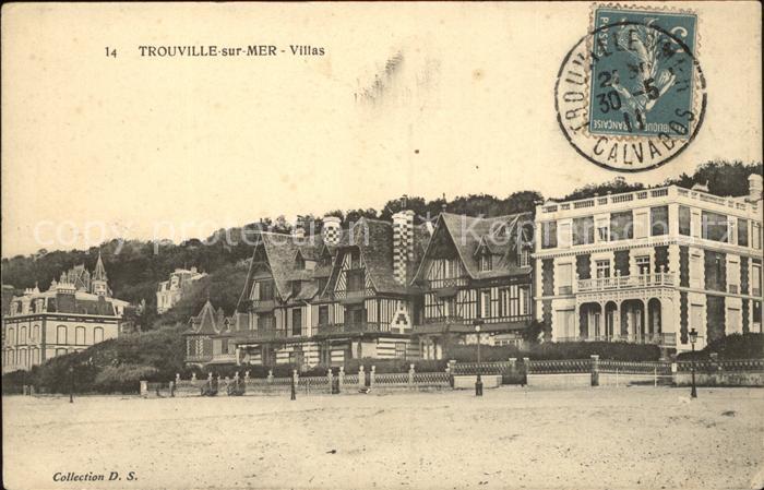 Trouville-sur-Mer Villas Stempel auf AK