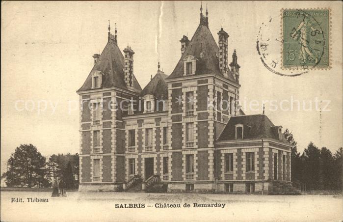 Salbris Chateau de Remarday Stempel auf AK