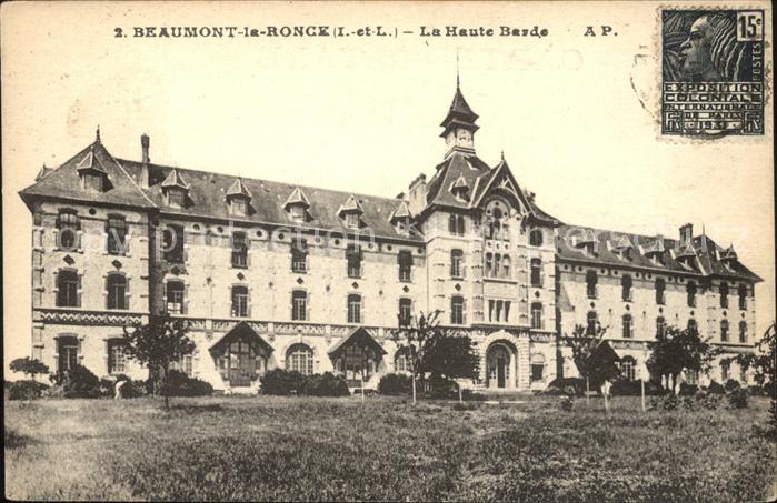 Beaumont-la-Ronce La Haute Barde Stempel auf AK