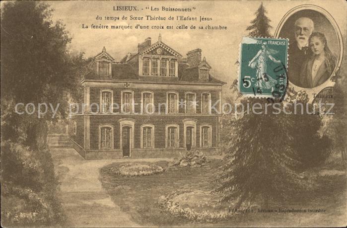 Lisieux Les Buissonnets Soeur Therese Stempel auf AK