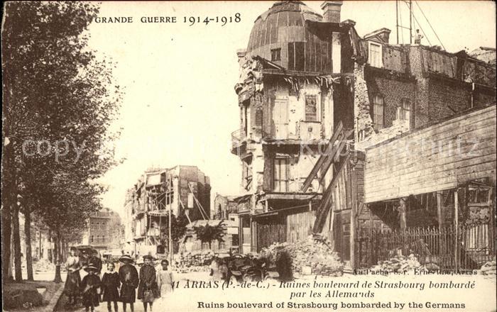 Arras Pas-de-Calais Ruines Boulevard de Strasbourg Grande G