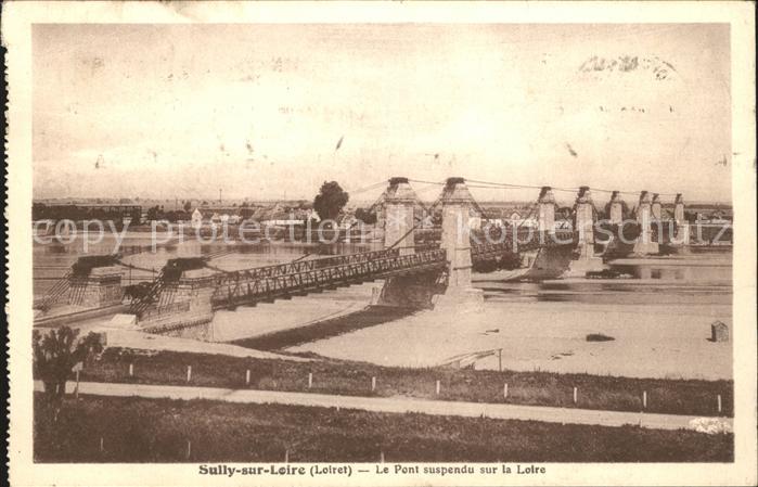 Sully-sur-Loire Pont suspendu sur la Loire Hängebrücke