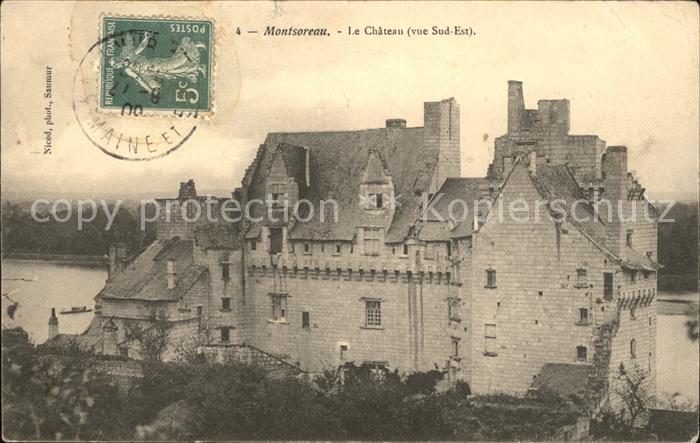 Montsoreau Chateau Stempel auf AK