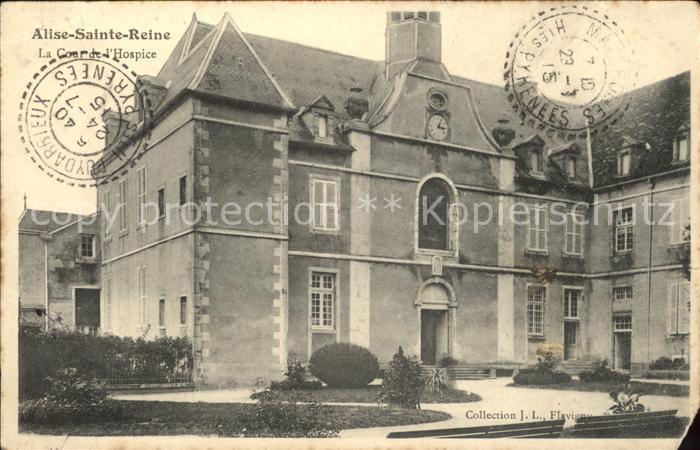 Alise-Sainte-Reine Cour de l_Hospice Stempel auf AK