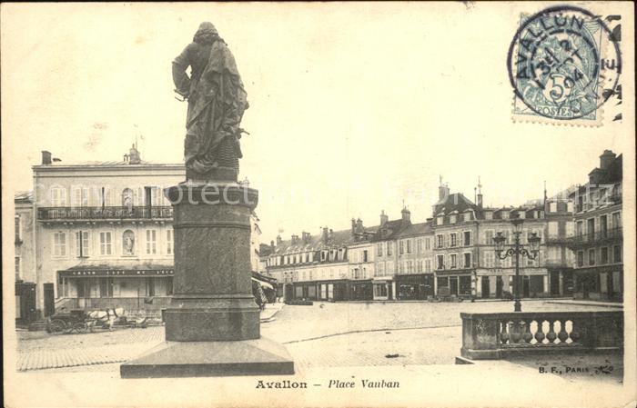 Avallon Place Vauban Monument Statue Stempel au