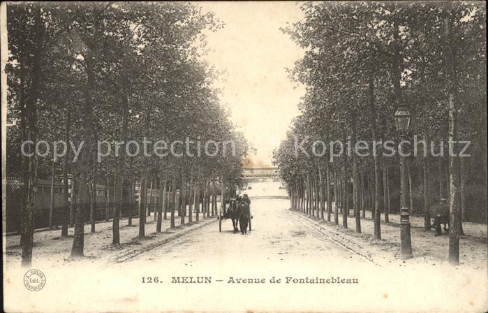 Melun Seine et Marne Avenue de Fontainebleau Pferdekutsche
