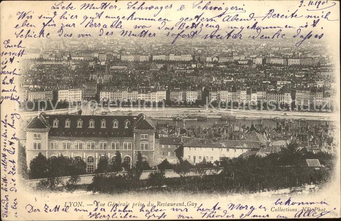 Lyon France Vue generale prise du Restaurant Gay