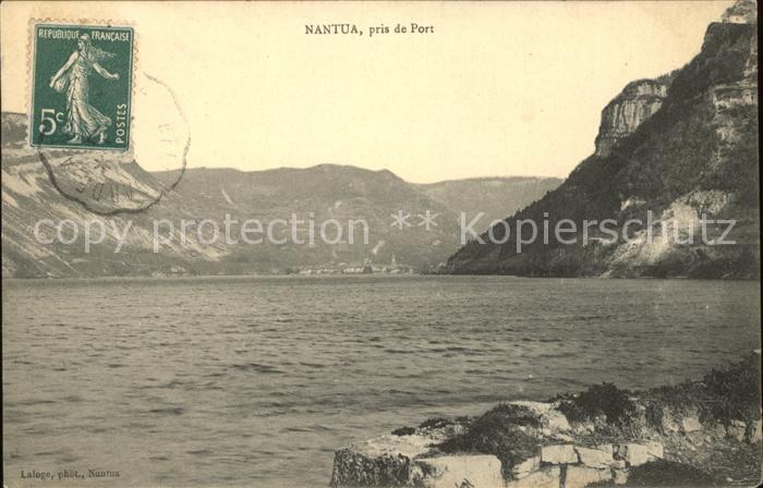 Nantua Vue panoramique du Port Stempel auf AK