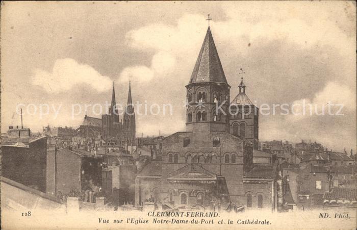 Clermont-Ferrand Eglise Notre Dame du Port et la Cathedrale