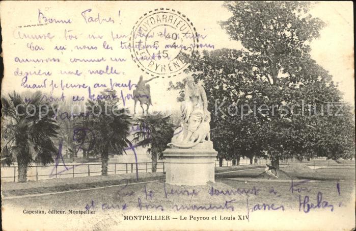 Montpellier Herault Le Peyrou et Louis XIV Monument Statue
