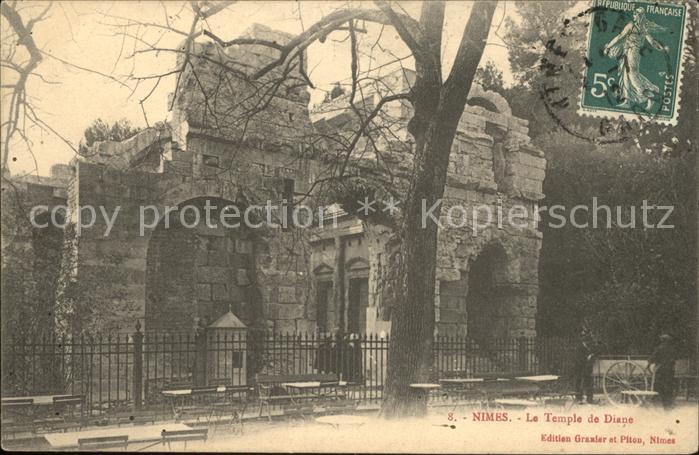 Nimes Temple de Diane Stempel auf AK