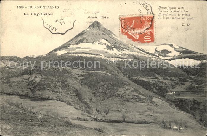 Laveissiere Le Puy Griou Collection Auvergne Nos Montagnes Stempel auf AK