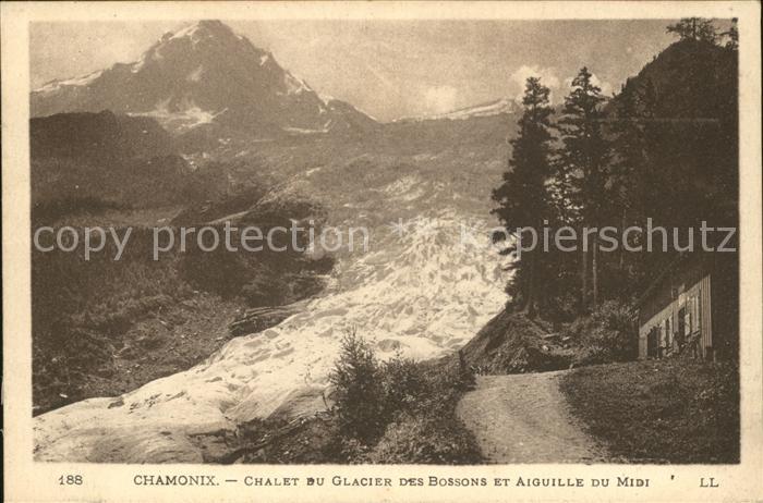 Chamonix Chalet du Glacier des Bossons et Aiguille du Midi Gletscher