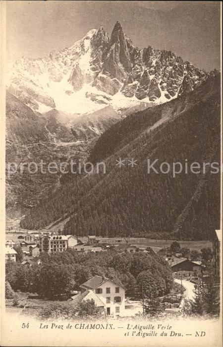 Les Praz Vue panoramique Aiguille Verte et du Dr