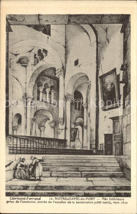 Clermont-Ferrand Eglise Notre Dame du Port vue interieur