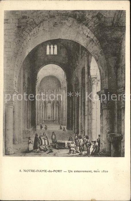 Clermont-Ferrand Eglise Notre Dame du Port un enterrement vers 1820