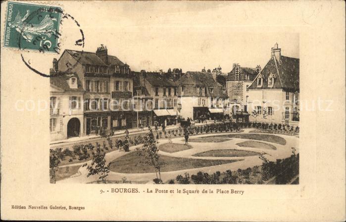 Bourges Poste et Square de la Place Berry Stemp