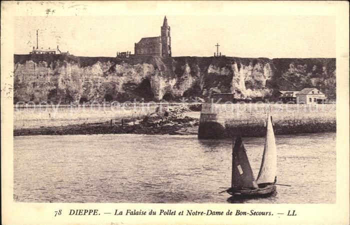 Dieppe 76 Falaise du Pollet et Notre Dame de Bon