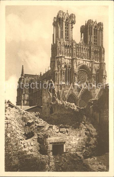 Reims Champagne Ardenne Ruines de la Cathedrale Grande Guerre 1