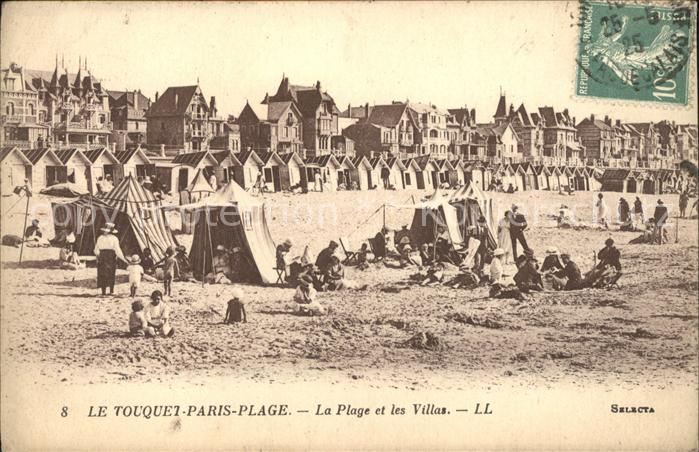 Le Touquet-Paris-Plage Plage et Villas Stempel auf AK