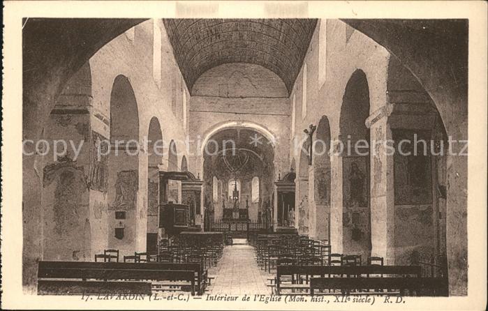 Lavardin Loir-et-Cher Interieur de l'Eglise XII siecle Monume