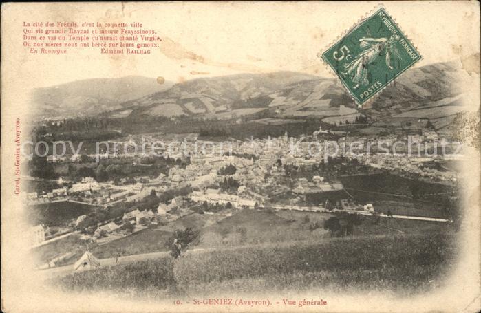 Saint-Geniez-d Olt Vue generale Stempel auf AK