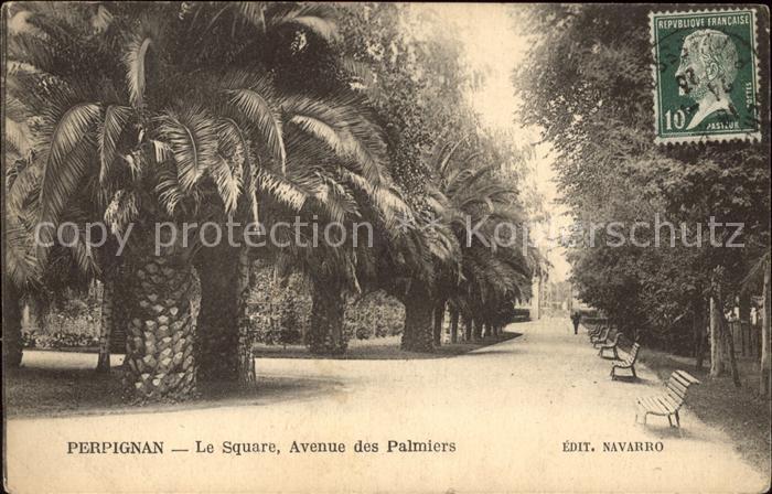 Perpignan Square Avenue des Palmiers Stempel auf