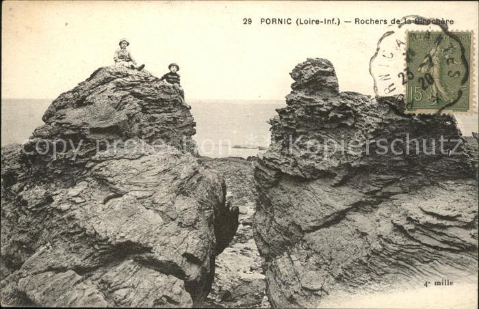 Pornic Rochers de la Birochere Stempel auf AK