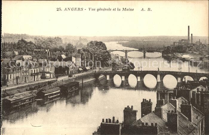 Angers Vue generale et la Maine Pont