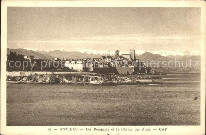 Antibes Alpes Maritimes Remparts et Chaine des Alpes